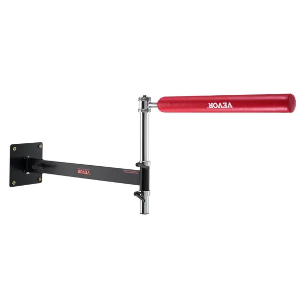 Barra Spinning Boxe Parede Ajustável com Luvas Vermelha