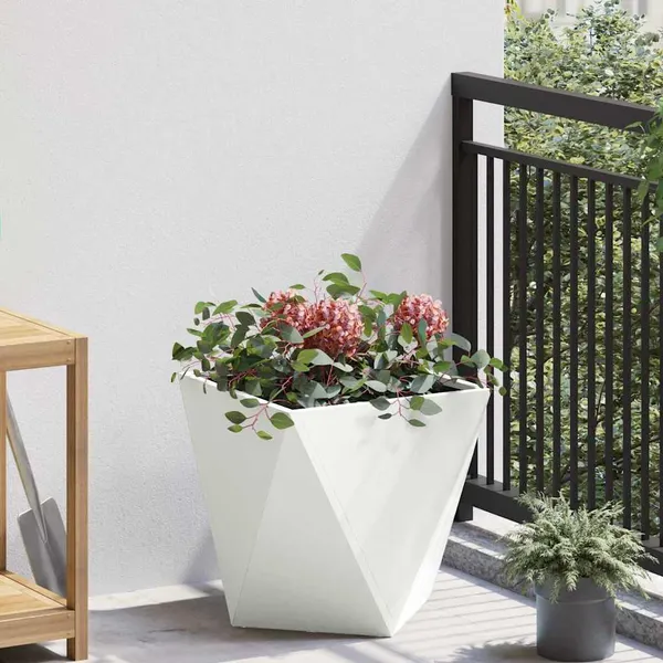 Floreira Branco 40 x 40 x 40 cm Aço