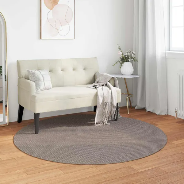Tapetes de área Redondo LUGO Creme e Taupe Ø 200 CM Poliéster