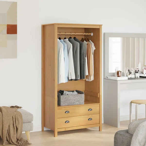 Guarda-roupa com gaveta HILL Marrom mel 84 x 50 x 170 cm