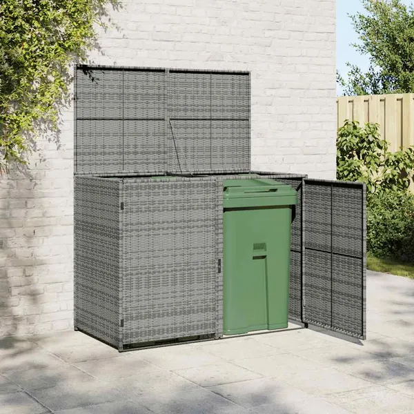 Unidade dupla p/ caixotes do lixo 148x77x111cm vime antracite