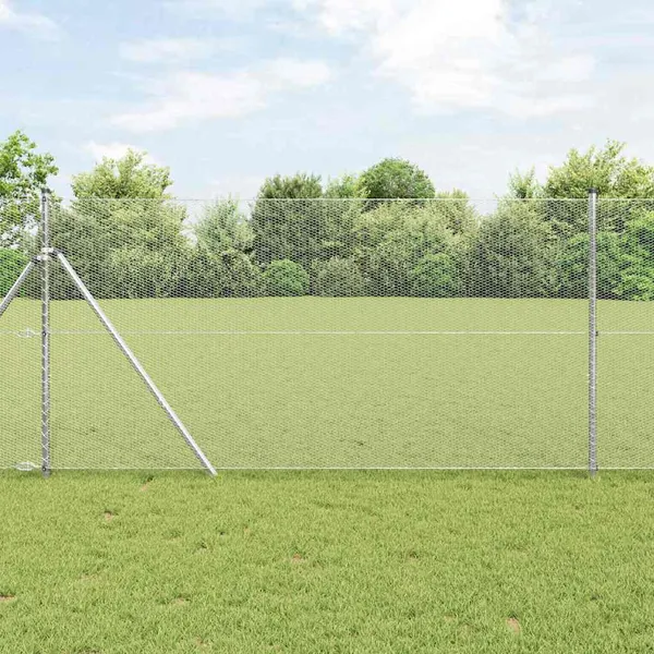 Cerca Hexagonal Prateado 1,4 x 50 m Aço galvanizado