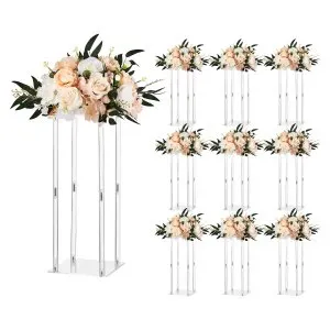 Coluna flores 10 peças 50cm com acrílico