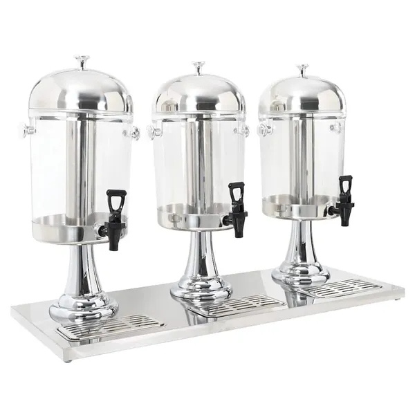 Dispensador triplo de sumo aço inoxidável 3 x 8 L