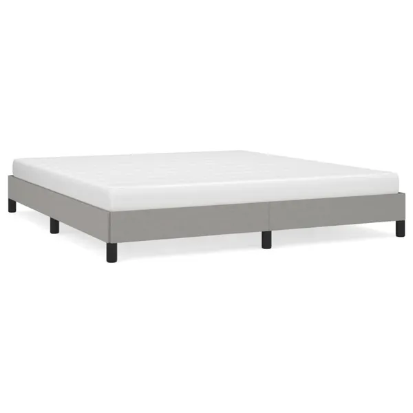 Estrutura de cama sem colchão 180x200 cm tecido cinzento-claro