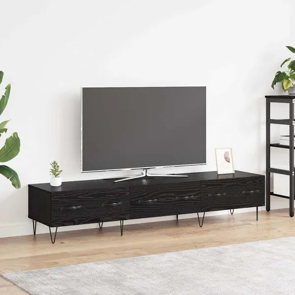 Gabinete para TV com gaveta Carvalho preto 150 x 36 x 30 cm