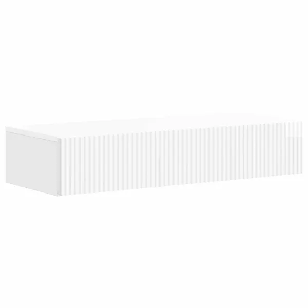 Mesa Lateral de Parede Branco Brilhante 87,5 x 34,5 x 17 cm