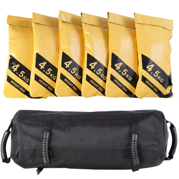 Saco de Treino com 6 Sacos de Areia Vazios - Peso Ajustável até 27 kg