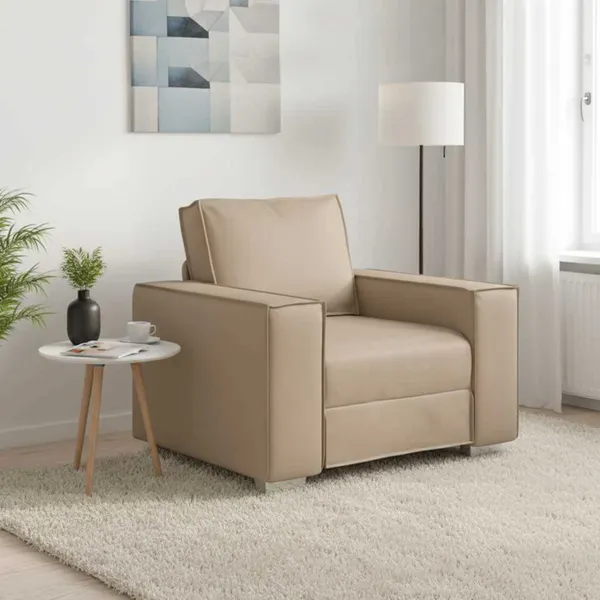 Cadeira Sofa Cappuccino 100 cm Couro Sintético
