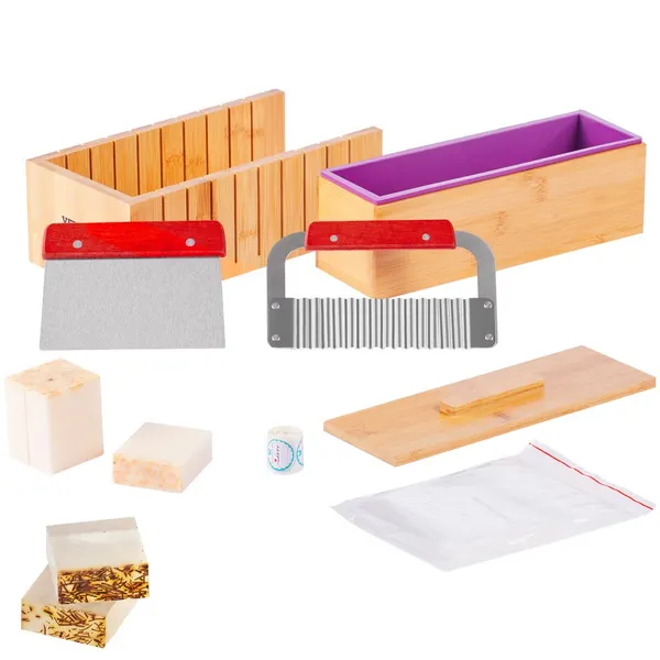 Kit fabrico sabão com moldes e acessórios inox