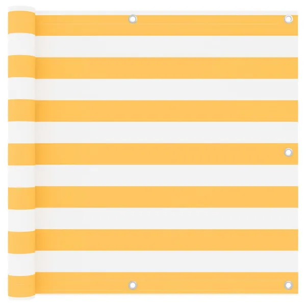 Tela de varanda 90x600 cm tecido Oxford branco e amarelo