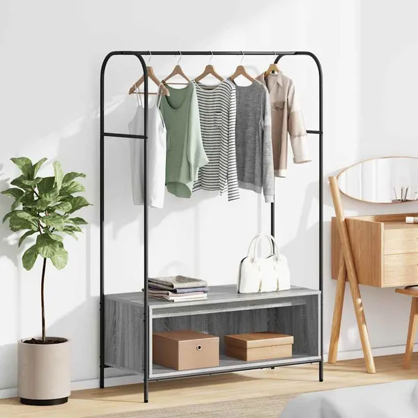Suporte para Roupas com armazenamento Cinzeto 100 x 44 x 160 cm