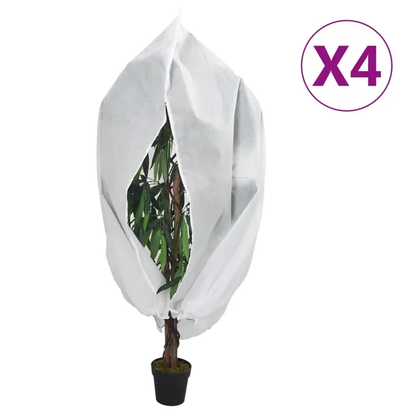 Coberturas para plantas com fecho 4 pcs 70 g/m² 1x1,55 m