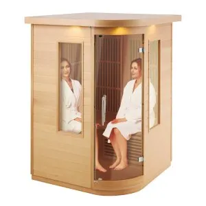 Sauna infravermelha, 2 pessoas, 1850W, vidro temperado