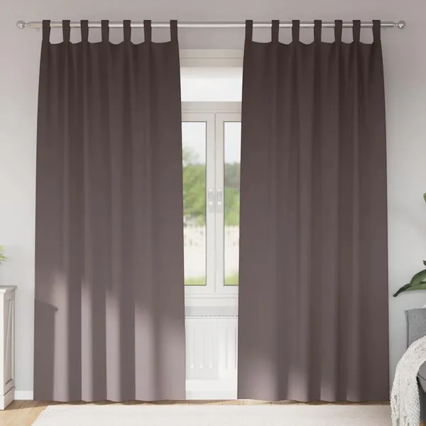 Cortinas Blackout com Argolas 2 pcs Marrom Escuro 260 x 140 cm