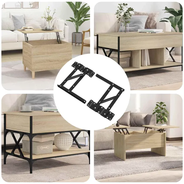 Mecanismo de Levantamento de Cama 12 pcs Preto 340 x 95 x 40 mm