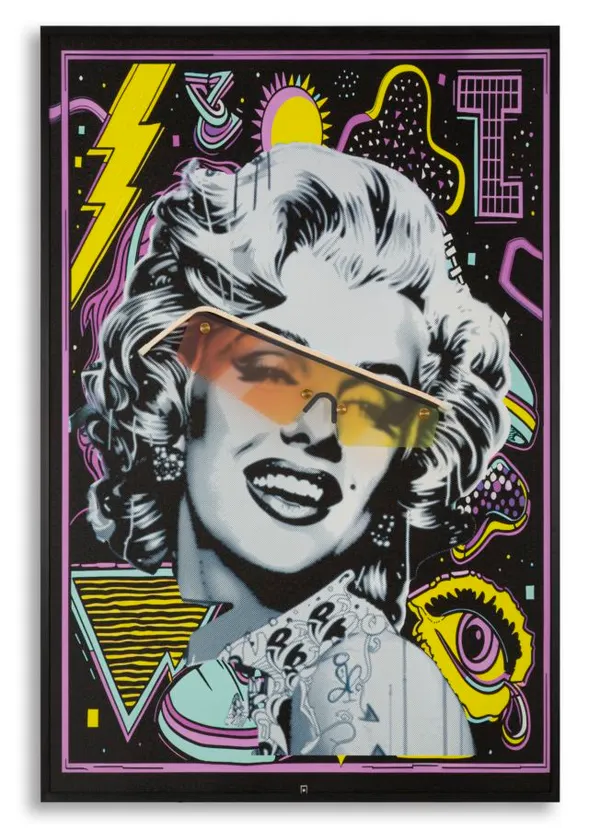 Impressão com LED em Tela Marilyn 60x3,5x90 cm (Aplicação 3D Acrílico)