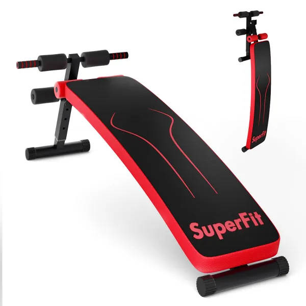 Banco Regulable para Pesas Banco Entrenamiento Plegable Banco para Estiramiento para Casa Gimnasio Oficina Rojo