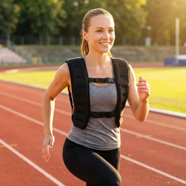 Colete de Peso 8 kg Colete de Treino Respirável com 2 Tiras Ajustáveis e Bandas Reflectoras para Treino de Força Corrida 43x33 cm Preto
