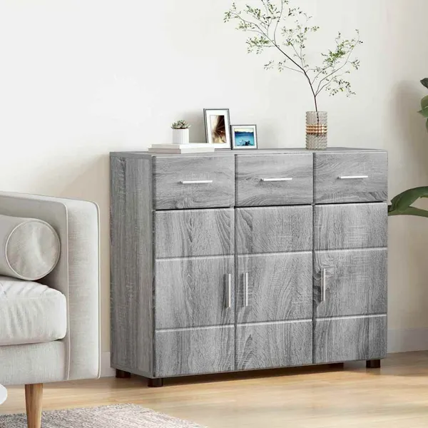 Buffet com prateleira FLORIN Cinza Sonoma 88,5 x 30,5 x 73 cm