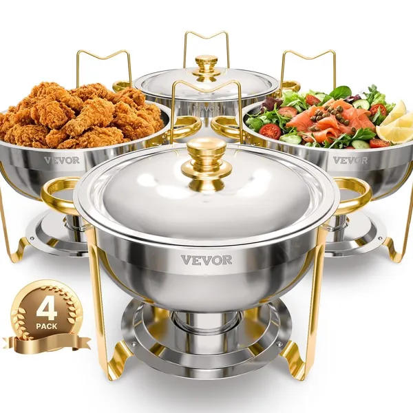 Conjunto aquecedor refeições 5 Qt 4 bandejas inox
