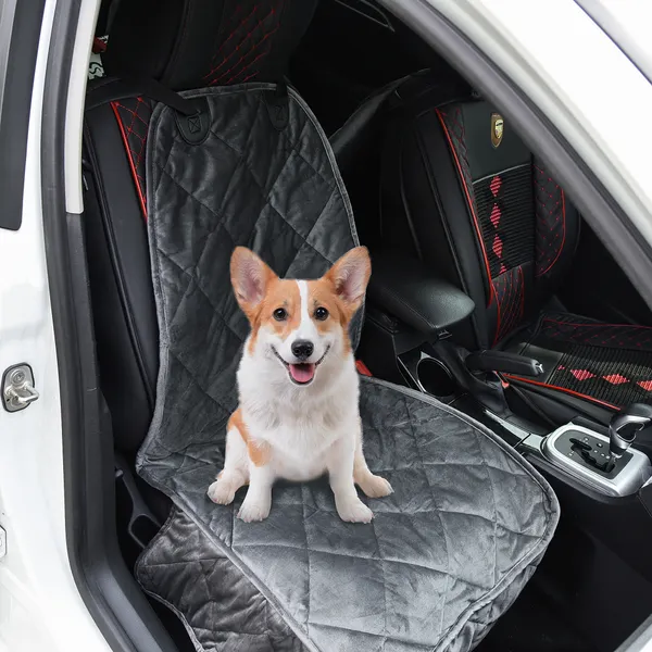 Copertura sedile anteriore per cani di protezione antiscivolo con fissaggio e cinghia camion busta Vans SUV 105x46cm grigio