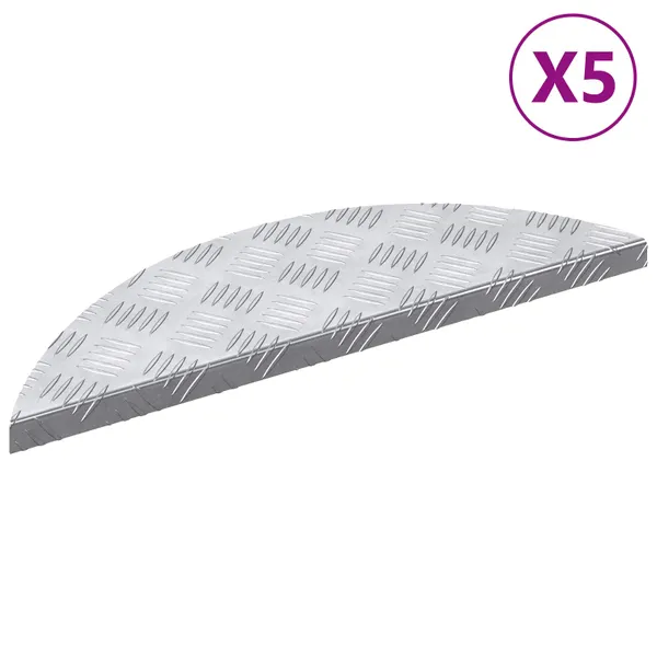 Degrau Crescente 5 pcs Prateado 60 x 18 x 2,5 cm Alumínio