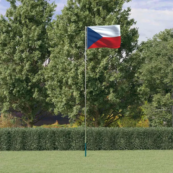 Bandeira da República Checa e mastro 5,5 m alumínio