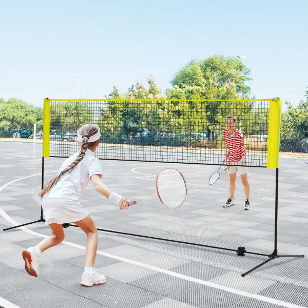 Rete Badminton Portatile Regolabile 89-155cm con Supporto, 2 Volani e Borsa