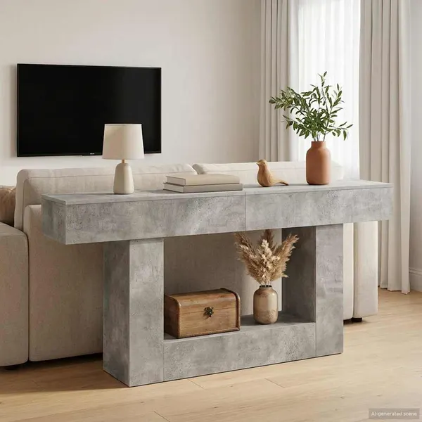 Cinzento Concreto 160 x 30 x 74 cm