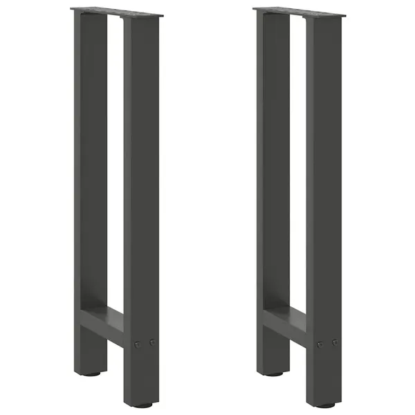 Pés de mesa de console antracite 2 peças 38x(72-73) cm aço