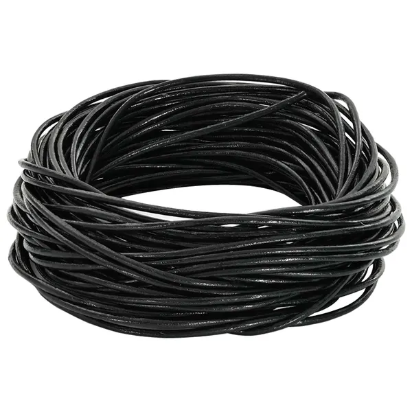 Corda de Couro Preto Ø1 mm x 5 m Couro