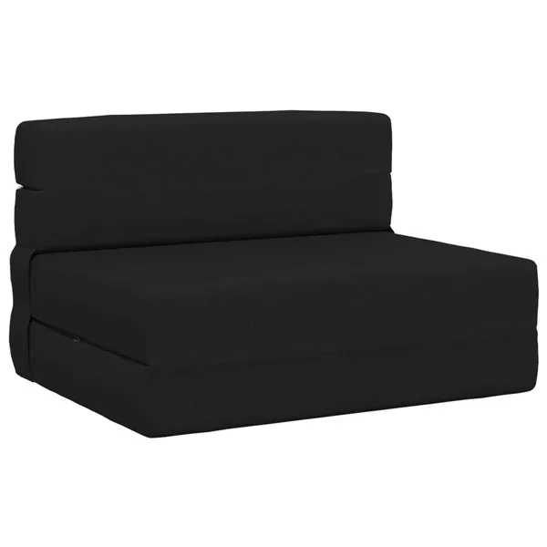 Sofá-Cama Dobrável Preto 190 x 70 x 15 cm tecido
