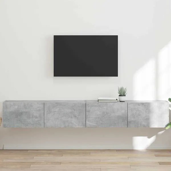 Armário de TV de Parede 2 pcs Concreto 98 x 31 x 29,5 cm