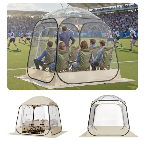 Tenda Bolha Transparente 1,83x1,83 m para 2-4 Pessoas