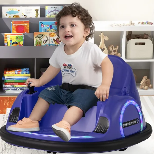 Coche de Choque para Niños a Batería 6V con Control Remoto Inalámbrico Luces LED y Música