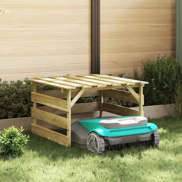 Garagem de Cortador de Grama Castanho 84 x 80 x 56 cm