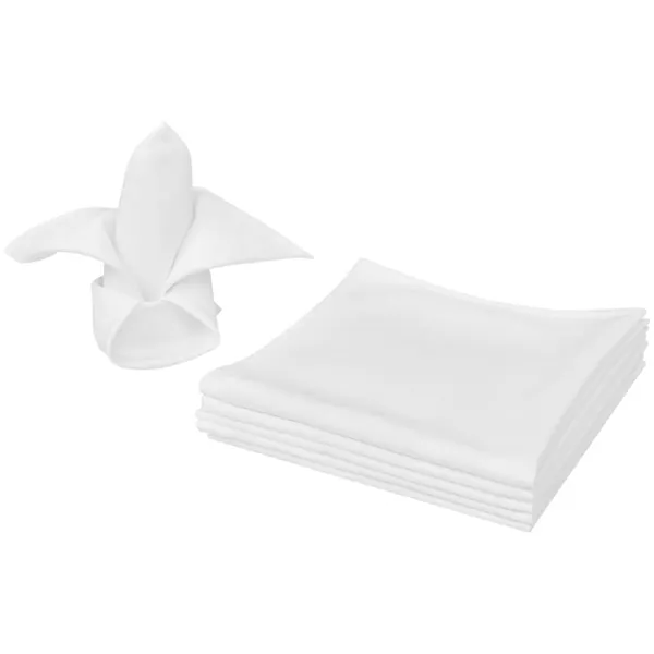 10 Servilletas de comedor blanco 50 x 50 cm