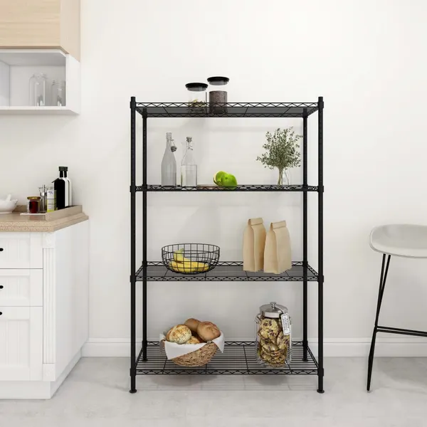 Unidade 4 prateleiras 90x35x137 cm 200 kg preto