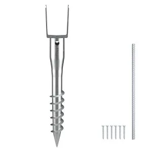Âncora de solo espiral 3,94 x 2,76 x 27,56 pol, aço galvanizado