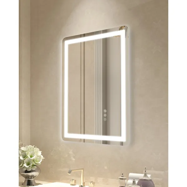 Espelho LED casa banho 50x70 cm frontlit/backlit anti-embaciamento