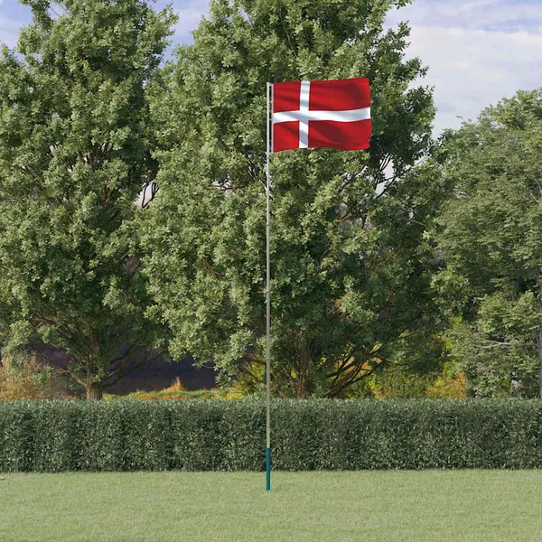 Bandeira da Dinamarca e mastro 5,5 m alumínio
