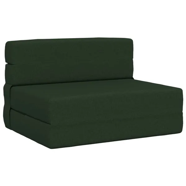 Sofá-Cama Dobrável Verde Escuro 190 x 70 x 15 cm tecido