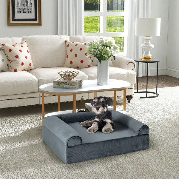 Cama de Gel Refrescante para Perros con Fondo Antideslizante Soporte de Espuma Gruesa de 2 Capas 102 x 81 x 30,5 cm
