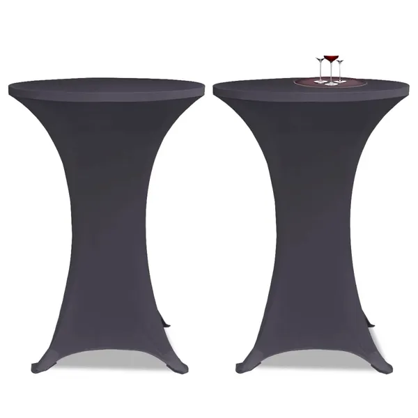 Funda elástica para mesa 2 pcs 70 cm antracita