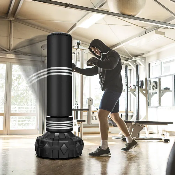 Saco de Boxe Independente Pesado 170cm com Base de Ventosa e Rebote Rápido