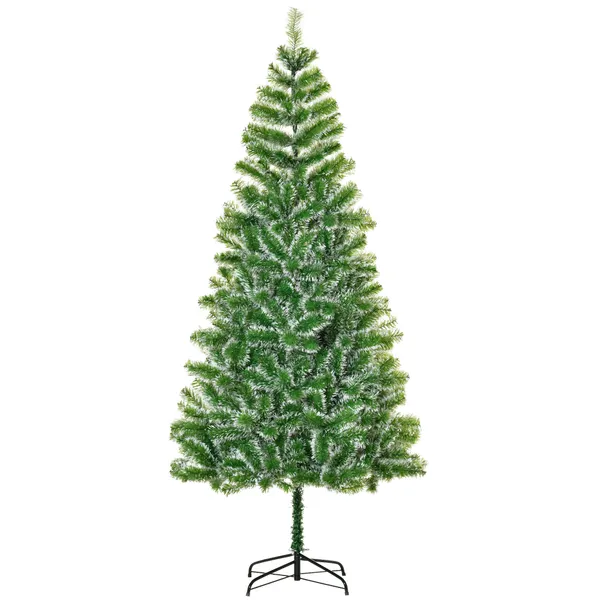 Árvore de Natal Artificial 210cm com 968 Ramos e Suporte de Metal Árvore de Natal para Decoração de Interior Sala de Estar Festas Ø100x210 cm Verde