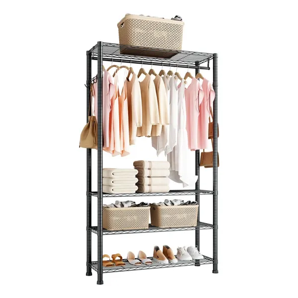 Arara roupas 4 prateleiras 227 kg aço carbono
