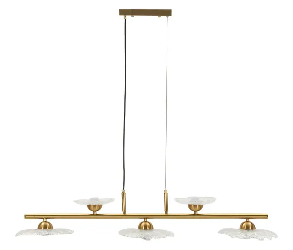 Lustre Emily 5 Luzes Vidro Transparente 100x24x18 cm
