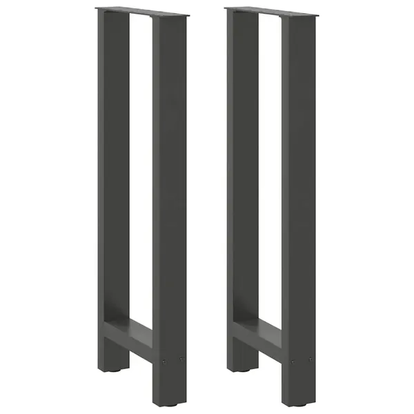 Pés para mesa de bar antracite 2 peças 40x(100-101) cm aço